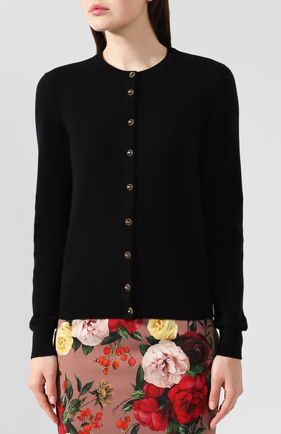 Кашемировый кардиган DOLCE & GABBANA черного цвета по цене 113000 руб., арт. FX451T/JAWQP, фото 3 Кашемировый кардиган DOLCE & GABBANA, арт. FX451T/JAWQP, фото 3