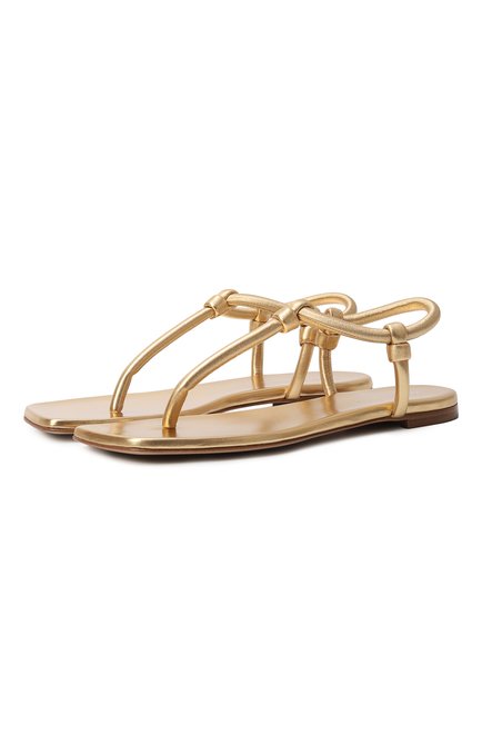 Женские кожаные сандалии juno 05 GIANVITO ROSSI золотого цвета, арт. G32395.05CU0.NPSMEK0 | Фото 1 (Драгоценные камни: Проставлено; Материал внешний: Натуральная кожа; Каблук высота: Низкий; Материал сплава: �Проставлено; Подошва: Плоская; Материал внутренний: Натуральная кожа)