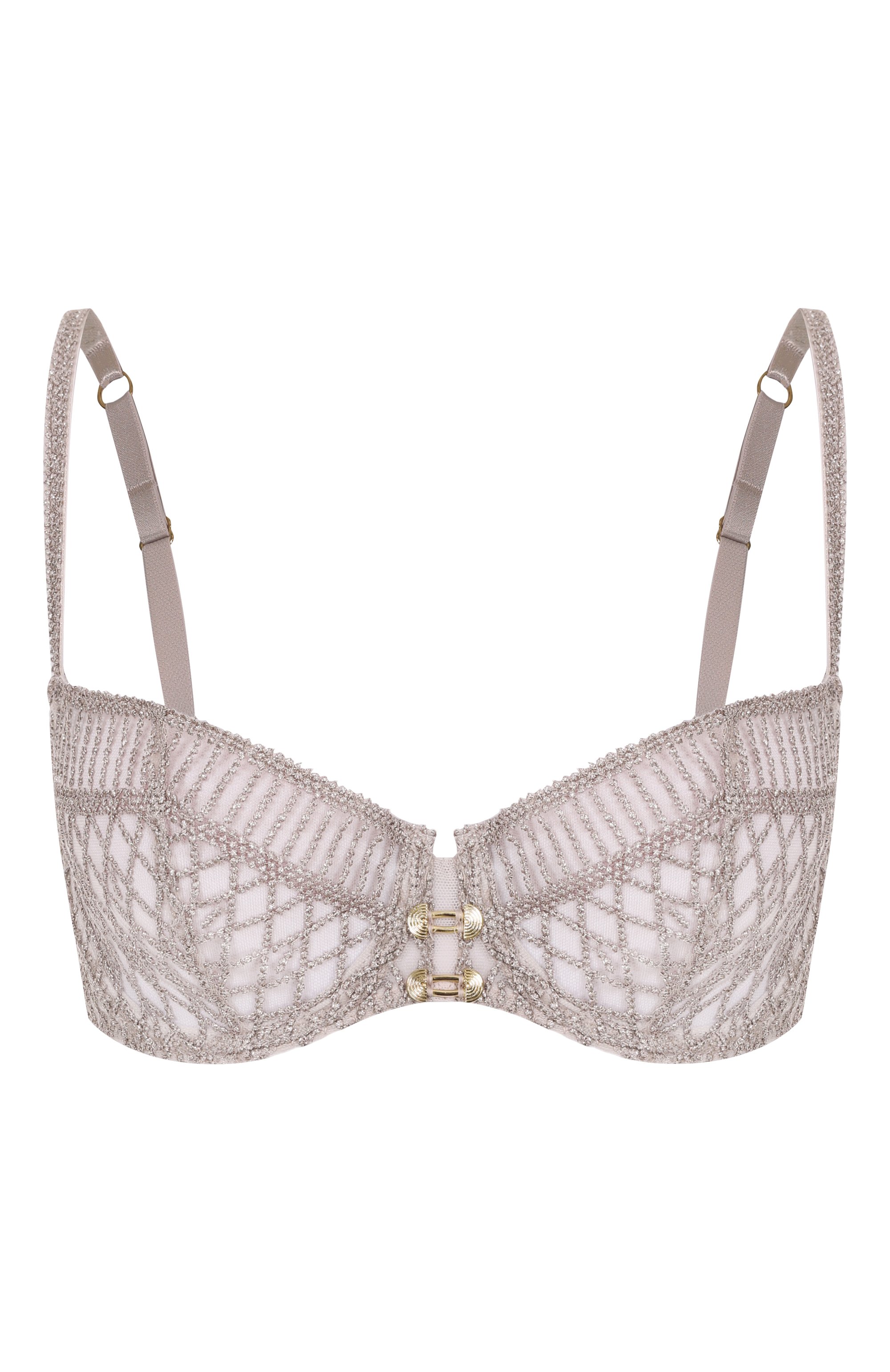 Бюстгальтер-балконет AUBADE серебряного цвета по цене 25050 руб., арт. 4DF14, фото 1 Бюстгальтер-балконет AUBADE, арт. 4DF14, фото 1