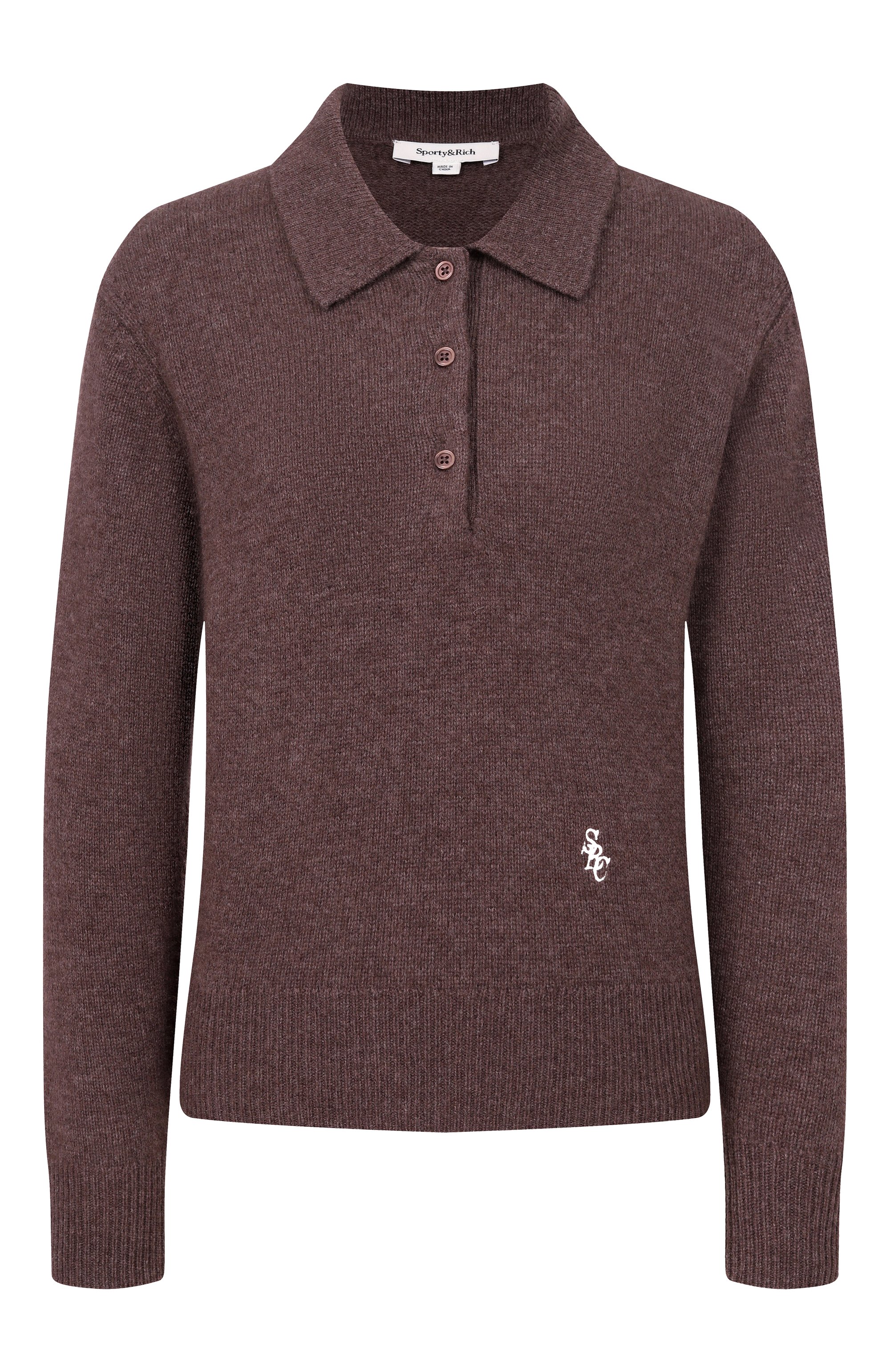 Поло из кашемира и шерсти SPORTY AND RICH, арт. WS07466302BR27, фото 1