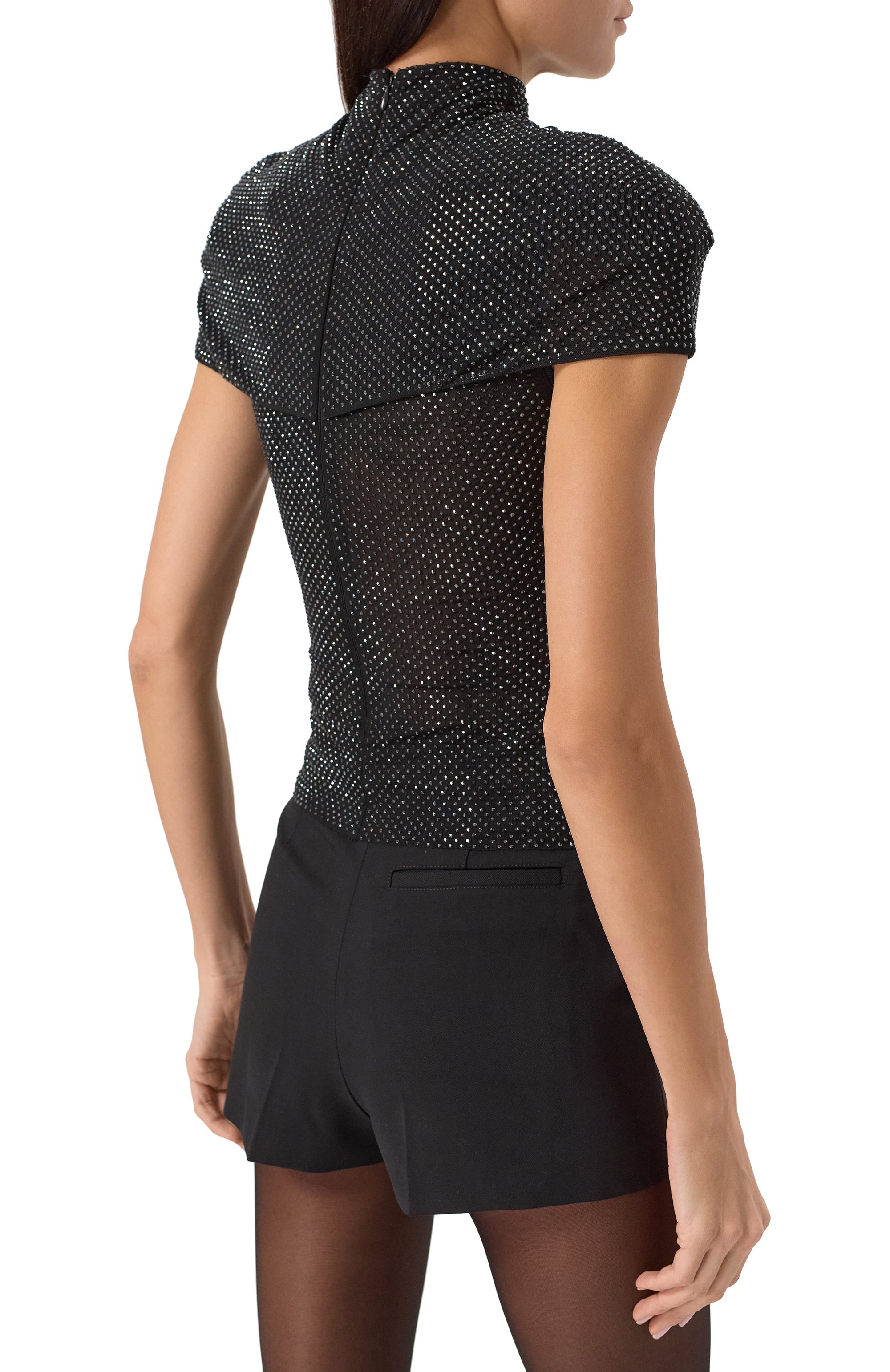 Топ с отделкой стразами SELF-PORTRAIT, арт. RS25077TB, фото 4