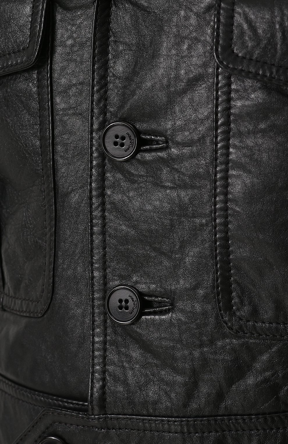 Укороченная кожаная куртка на пуговицах SAINT LAURENT, арт. 534954/Y5QQ2, фото 5