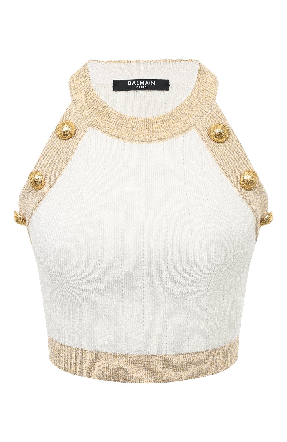 Топ из вискозы BALMAIN белого цвета по цене 99000 руб., арт. AF1AB022KD74, фото 1 Топ из вискозы BALMAIN, арт. AF1AB022KD74, фото 1