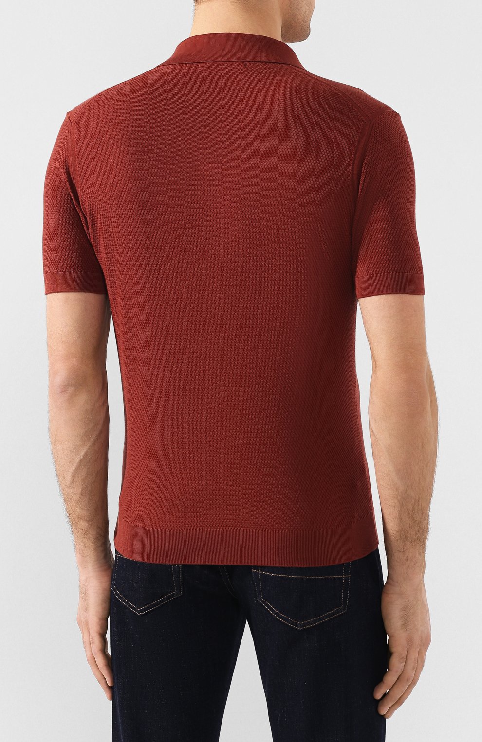 Хлопковое поло ZEGNA красного цвета по цене 58650 руб., арт. UUC96/C32, фото 4 Хлопковое поло ZEGNA, арт. UUC96/C32, фото 4