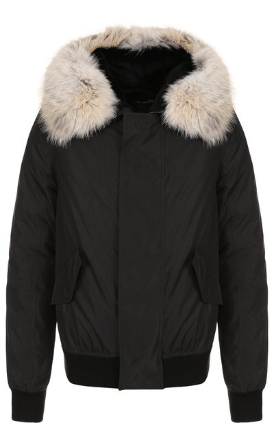 Пуховик на молнии с капюшоном и с подстежкой из меха YVES SALOMON, арт. 8WHV04770N31X, фото 1