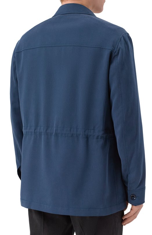 Шелковая куртка Brioni SGQQ0L/PC495 Синий  SGQQ0L/PC495 Фото 4