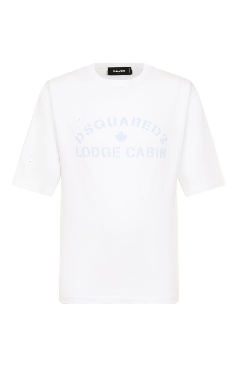 Мужская хлопковая футболка DSQUARED2 белого цвета, арт. S74GD1382/S24583 | Фото 1 (Рукава: 3/4; Материал внешний: Хлопок; Длина (для топов): Стандартные; Принт: С принтом; Стили: Кэжуэл; Мужское Кросс-КТ: Футболка-одежда; Кросс-КТ: Джерси)