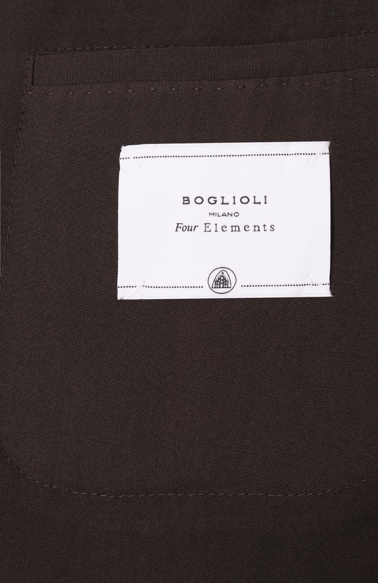 Мужской шерстяной костюм BOGLIOLI темно-коричневого цвета, арт. N1302J/SB3448_SET | Фото 10 (Материал внешний: Шерсть; Рукава: Длинные; Костюмы М: Однобортный; Стили: Классический, Кэжуэл; Автоматизация состава: Проставлено; Автоматизация ТО: Проставлено)