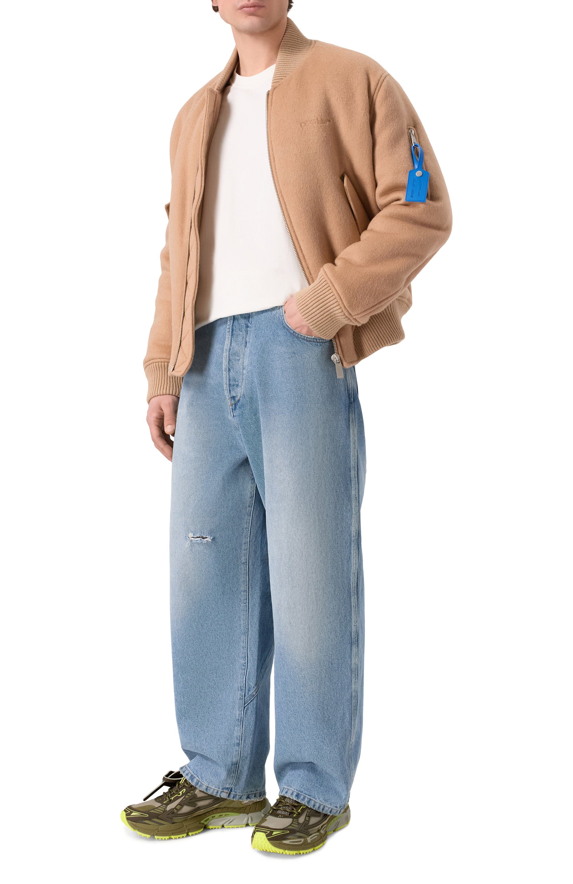 Кроссовки be right back OFF-WHITE хаки цвета по цене 64950 руб., арт. 0MIA295F25FAB0025058, фото 2 Кроссовки be right back OFF-WHITE, арт. 0MIA295F25FAB0025058, фото 2