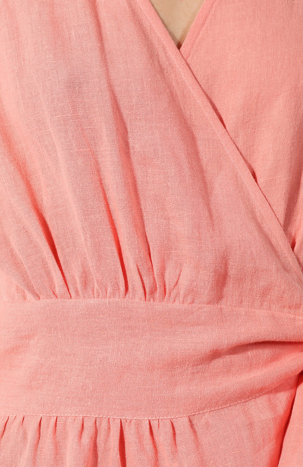 Льняное платье A MERE CO кораллового цвета по цене 33650 руб., арт. AMC-R20-G5-58, фото 5 Льняное платье A MERE CO, арт. AMC-R20-G5-58, фото 5