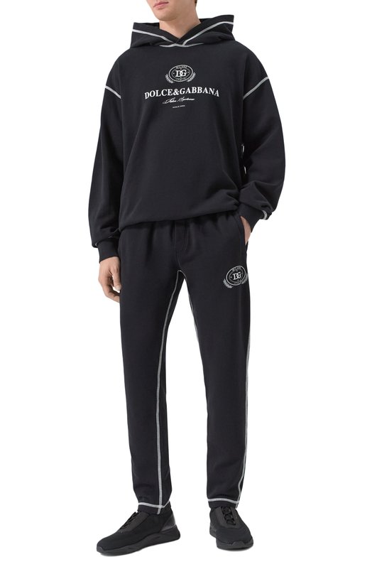 Хлопковые брюки Dolce & Gabbana GZ12AZ/G7N0N Чёрный  GZ12AZ/G7N0N Фото 2