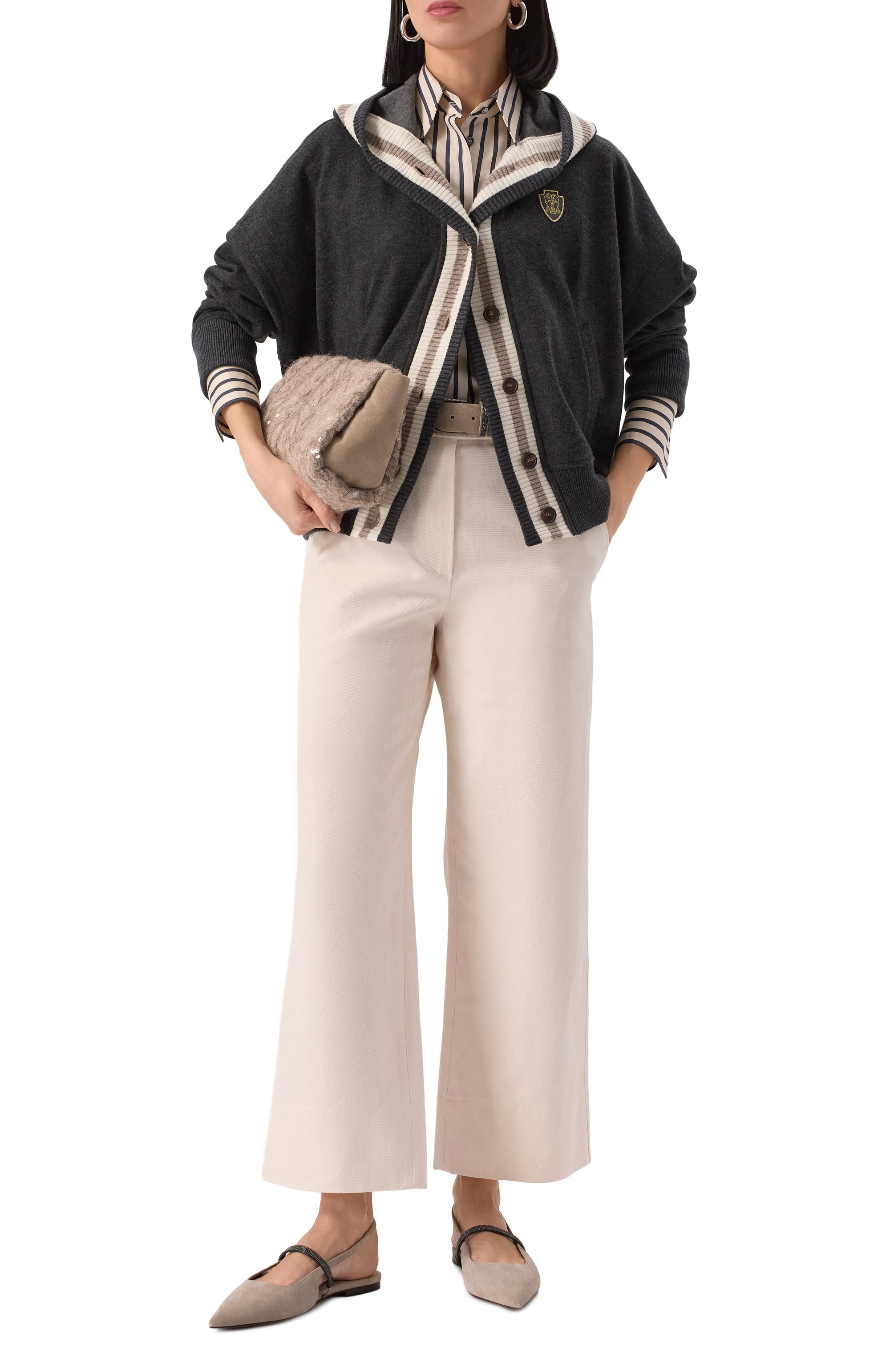 Брюки из хлопка и льна BRUNELLO CUCINELLI, арт. ML145P8833, фото 2