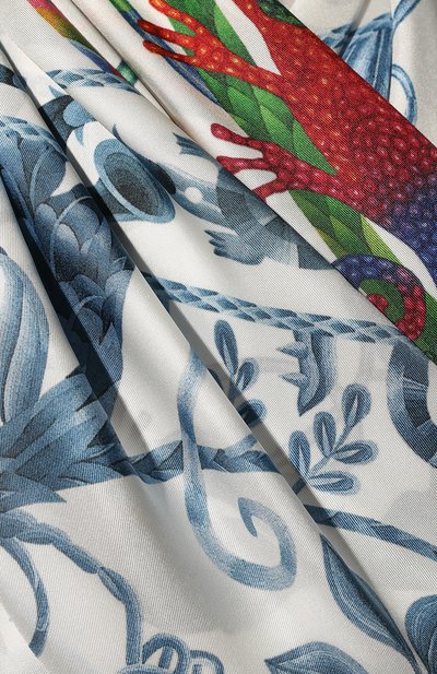 Шелковый платок lemur KIRILL OVCHINNIKOV белого цвета по цене 35200 руб., арт. 135\Lw, фото 5 Шелковый платок lemur KIRILL OVCHINNIKOV, арт. 135\Lw, фото 5