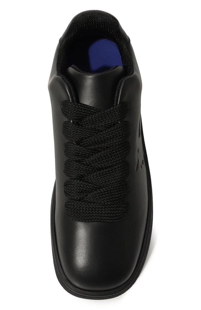 Мужские кожаные кеды box BURBERRY черного цвета, арт. 8083325 | Фото 6 (Подошва: Массивная; Материал внутренний: Текстиль; Стили: Классический; Материал утеплителя: Без утеплителя; Материал внешний: Натуральная кожа; Кросс-КТ: Низкие)