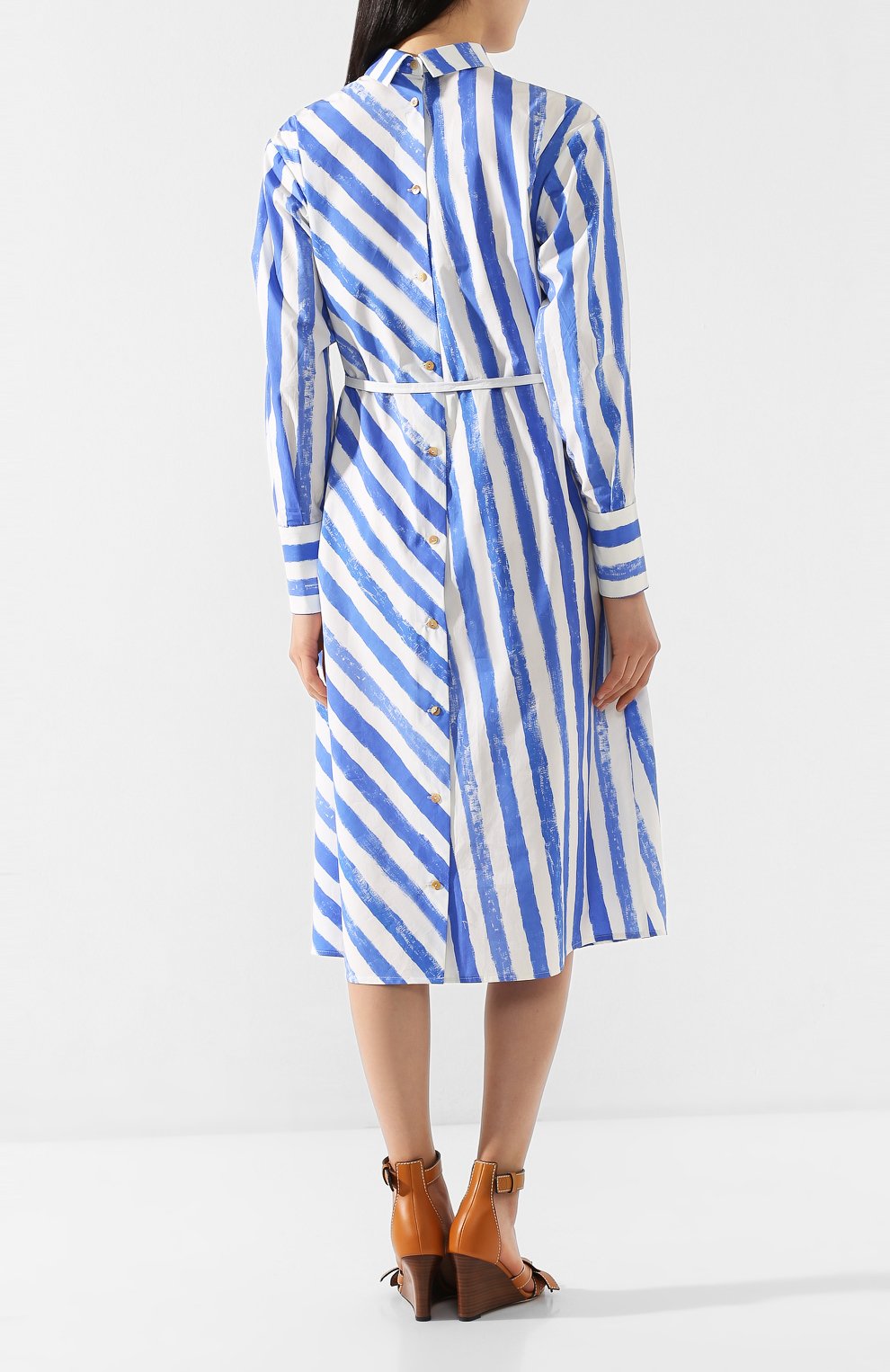 Хлопковое платье REJINA PYO, арт. F280/C0TT0N STRIPE PRINT, фото 4
