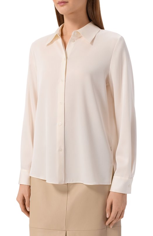 Шелковая рубашка BOSS 50557203 Кремовый  50557203 Фото 3