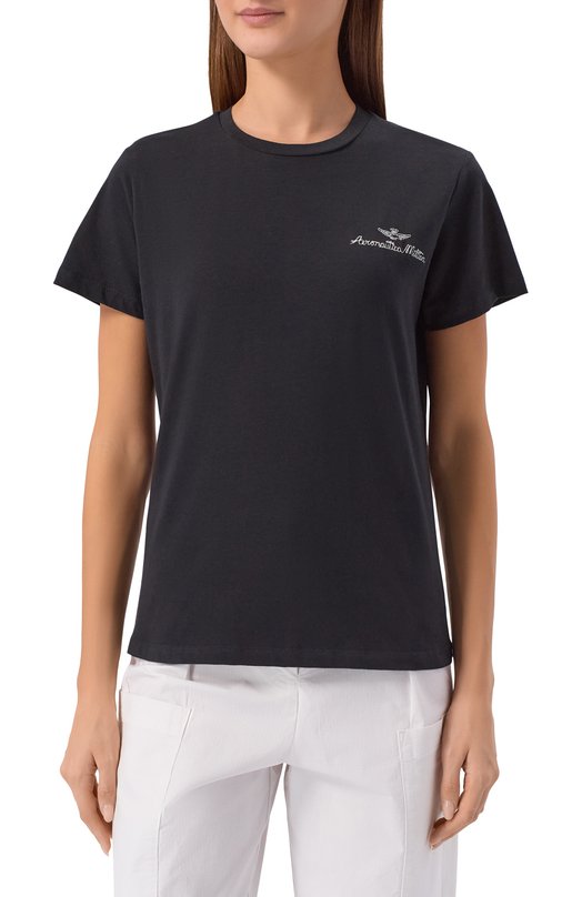 Хлопковая футболка Aeronautica Militare TS2490DJ00675 Чёрный  TS2490DJ00675 Фото 3
