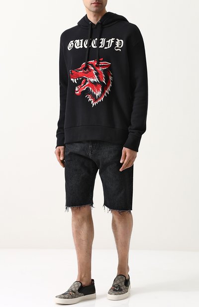 Хлопковое худи с аппликацией GUCCI, арт. 475374/X9M52, фото 2