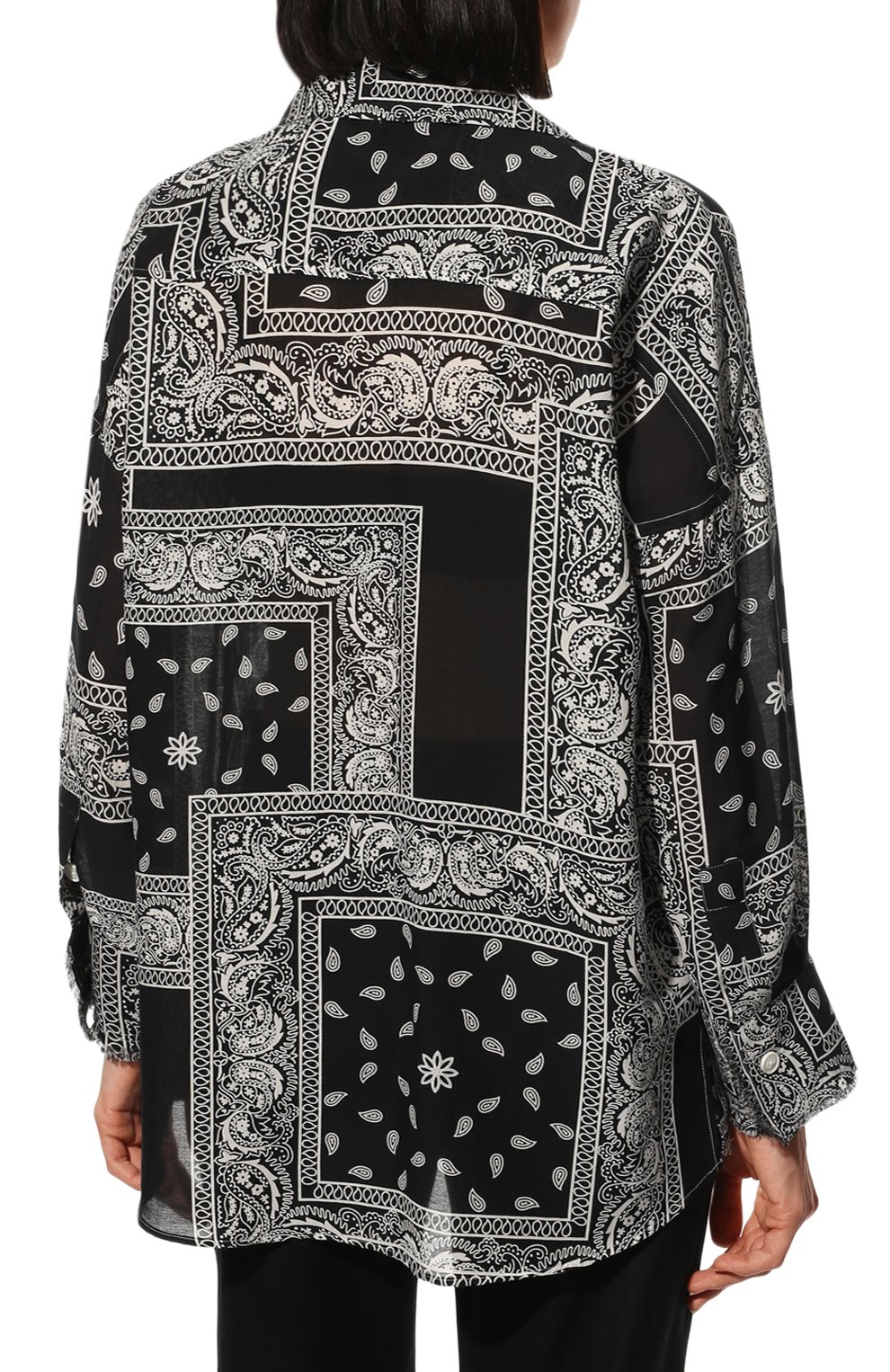 Рубашка из хлопка и шелка DESTIN, арт. D5S2/AMI BUTT0N BANDANA PATCH, фото 4