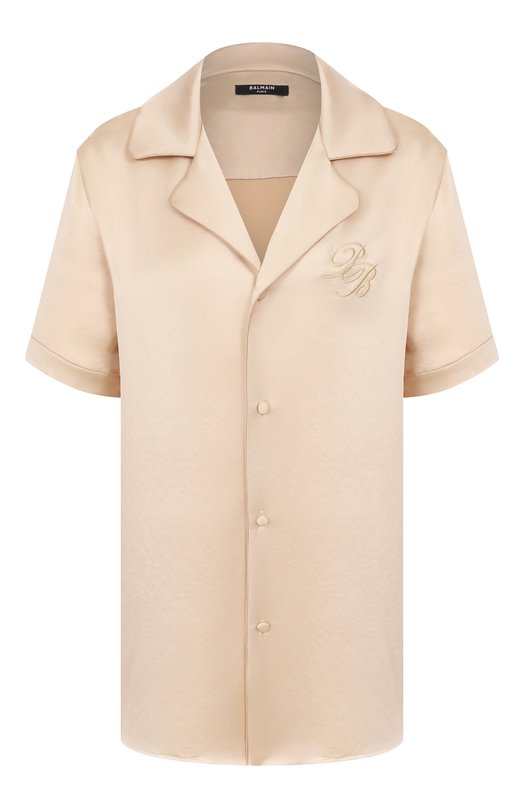 Атласная рубашка Balmain CH0HN085/XI63 Бежевый CH0HN085/XI63