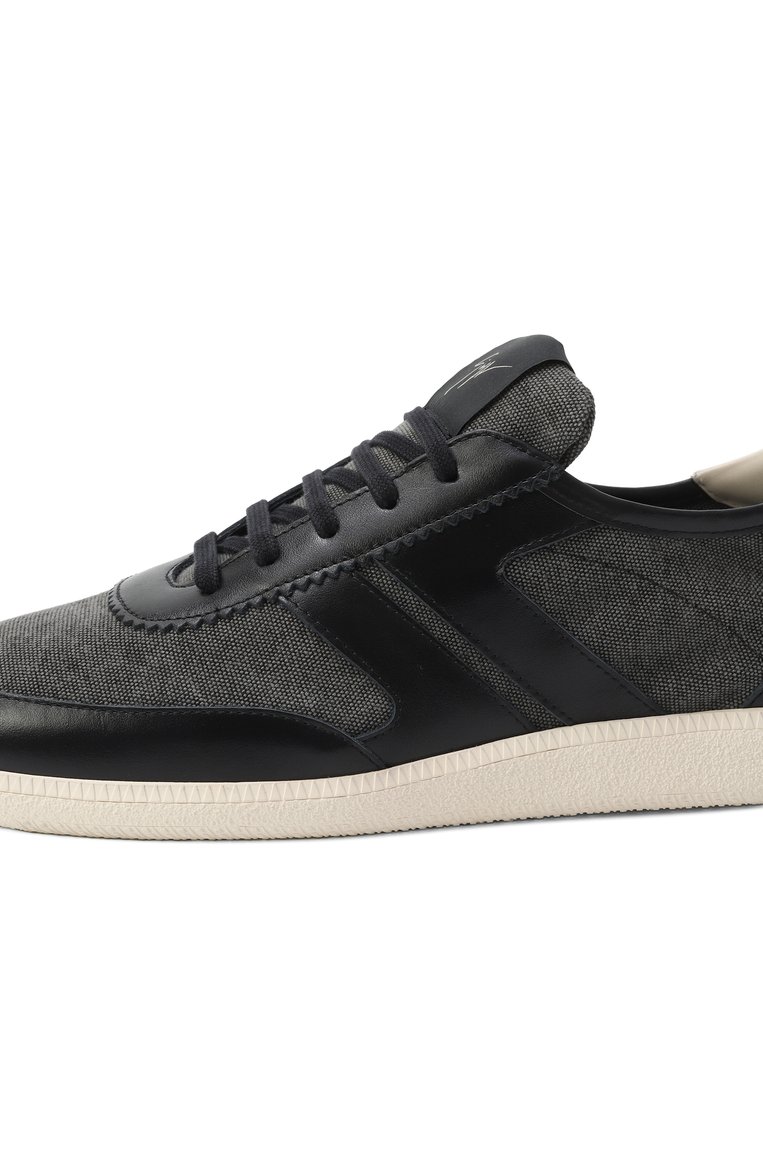 Мужские комбинированные кеды gz league GIUSEPPE ZANOTTI DESIGN черного цвета, арт. RM50006 | Фото 7 (Подошва: Массивная; Материал внешний: Натуральная кожа, Текстиль; Материал внутренний: Натуральная кожа; Кросс-КТ: Низкие; Стили: Классический; Материал утеплителя: Без утеплителя)