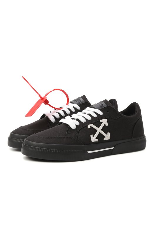 Текстильные кеды New Low Vulcanized Off-White 0WIA288C99FAB002 Чёрный 0WIA288C99FAB002