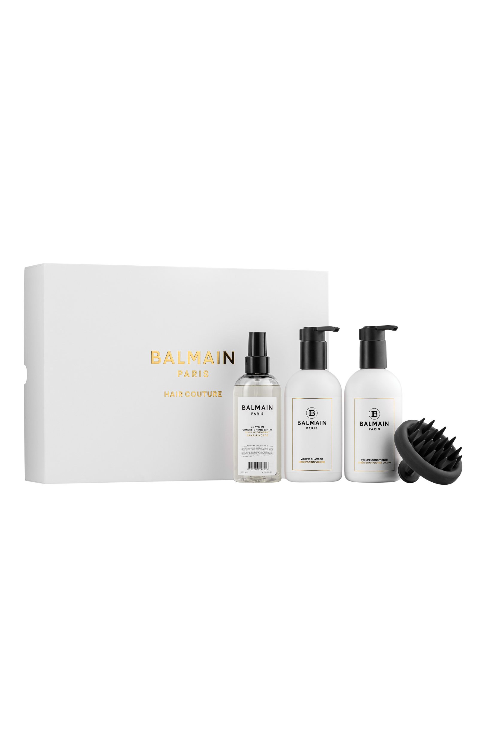 Набор для волос volume care set (2x300+200ml) BALMAIN HAIR COUTURE бесцветного цвета по цене 19100 руб., арт. 8720791755232, фото 2 Набор для волос volume care set (2x300+200ml) BALMAIN HAIR COUTURE, арт. 8720791755232, фото 2