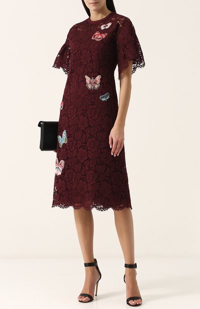 Кружевное платье-миди с отделкой в виде бабочек VALENTINO, арт. PB3VAH70/1EC, фото 2
