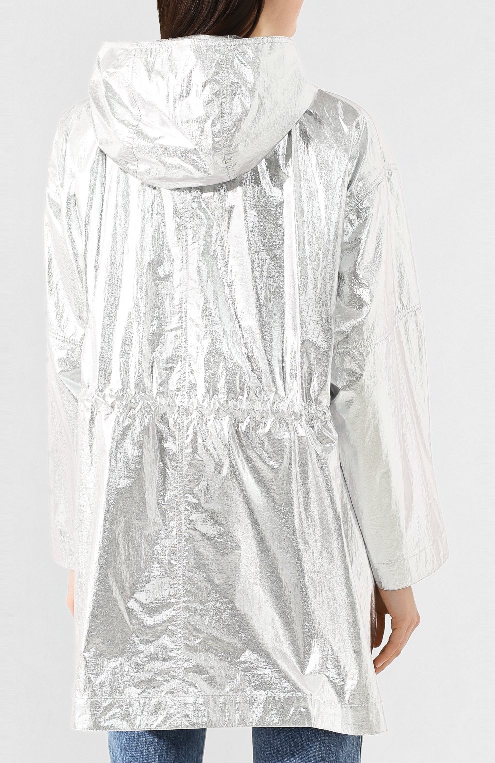 Парка с капюшоном STELLA MCCARTNEY серебряного цвета по цене 97050 руб., арт. 600546/S0B17, фото 4 Парка с капюшоном STELLA MCCARTNEY, арт. 600546/S0B17, фото 4
