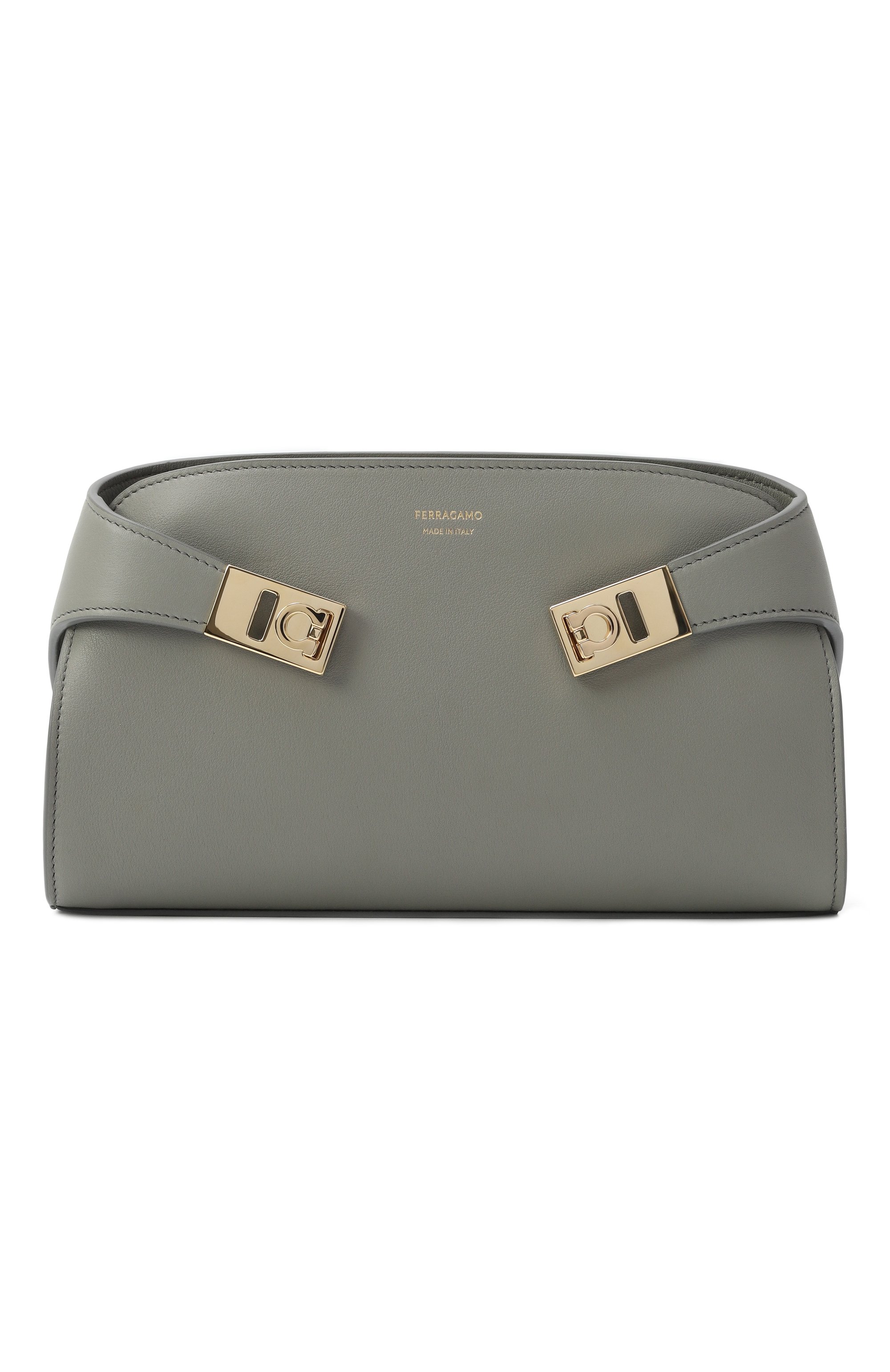 Сумка hug mini FERRAGAMO серого цвета по цене 216500 руб., арт. 218964/775283, фото 1 Сумка hug mini FERRAGAMO, арт. 218964/775283, фото 1