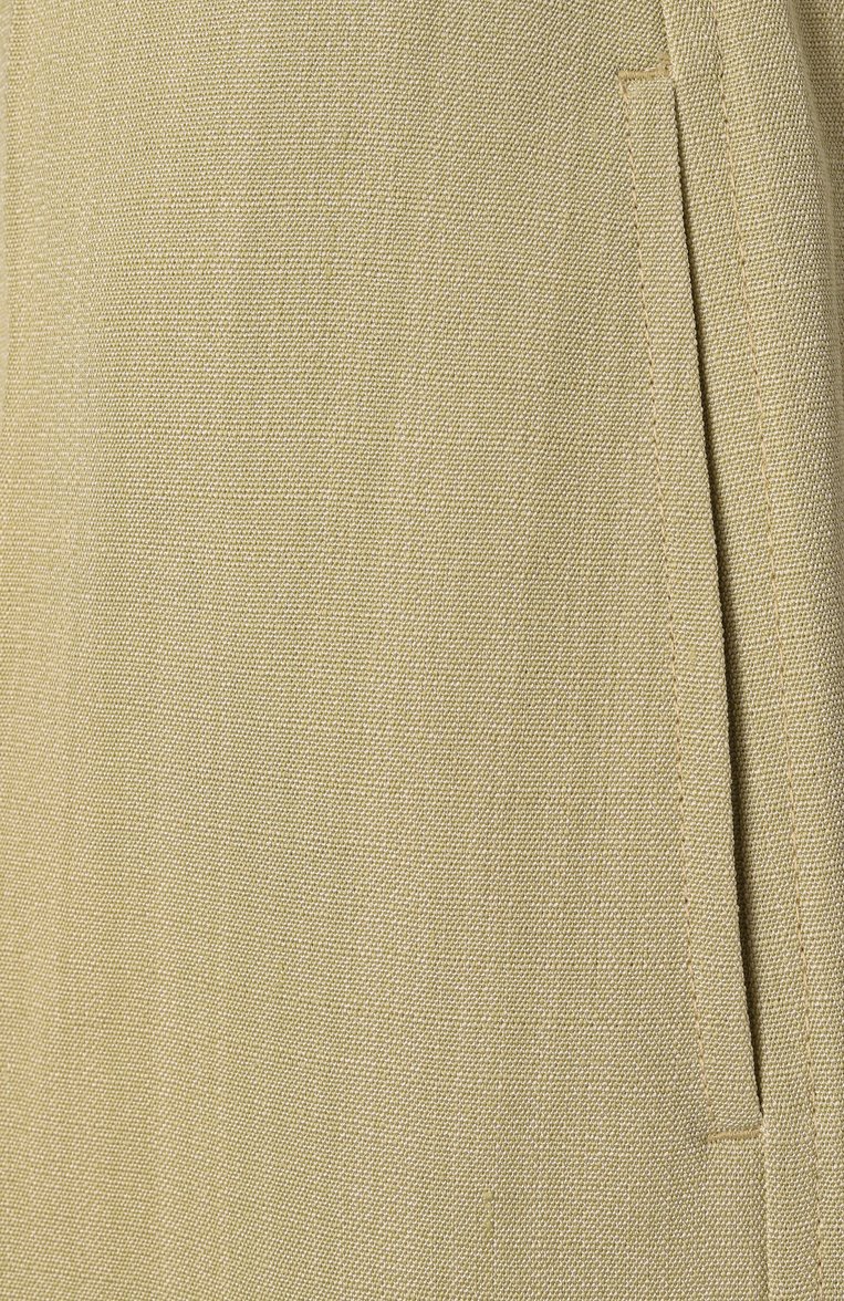 Женские брюки из вискозы и шелка JIL SANDER светло-зеленого цвета, арт. J02KA0294-J65005 | Фото 6 (Длина (брюки, джинсы): Стандартные; Материал внешний: Вискоза, Шелк; Женское Кросс-КТ: Брюки-одежда; Силуэт Ж (брюки и джинсы): Широкие; Случай: Формальный; Кросс-КТ: костюм; Стили: Минимализм)