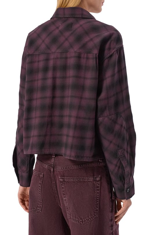 Хлопковая рубашка Comer Agolde A7382B1868 Бордовый  A7382B1868 Фото 4