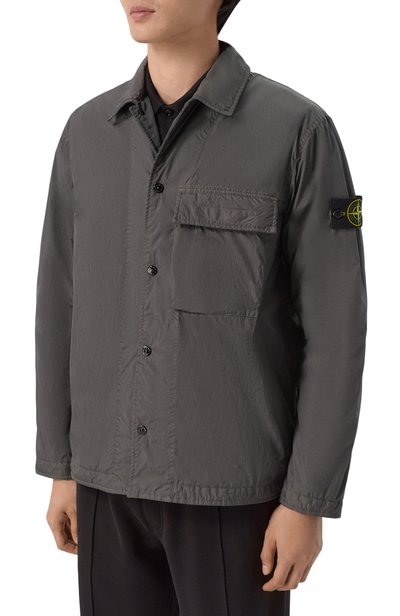 Куртка-рубашка STONE ISLAND темно-серого цвета по цене 88300 руб., арт. L1S151200002/S0A23, фото 3 Куртка-рубашка STONE ISLAND, арт. L1S151200002/S0A23, фото 3