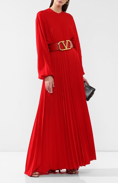 Шелковое платье VALENTINO красного цвета по цене 877000 руб., арт. RB0VD9001MH, фото 2 Шелковое платье VALENTINO, арт. RB0VD9001MH, фото 2