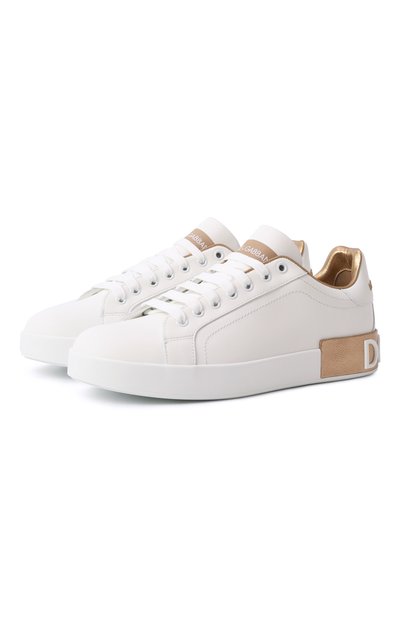 Женские кожаные кеды portofino DOLCE & GABBANA, арт. CK1544/AX615