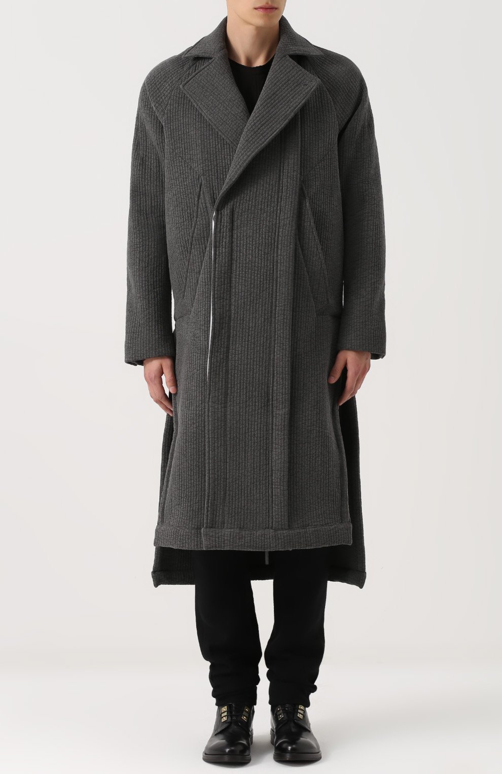 Хлопковое пальто асимметричного кроя с отложным воротником MANUEL MARTE, арт. C7102-2, фото 3