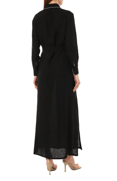Льняное платье FORTE DEI MARMI COUTURE черного цвета по цене 87700 руб., арт. 23SF6111, фото 4 Льняное платье FORTE DEI MARMI COUTURE, арт. 23SF6111, фото 4