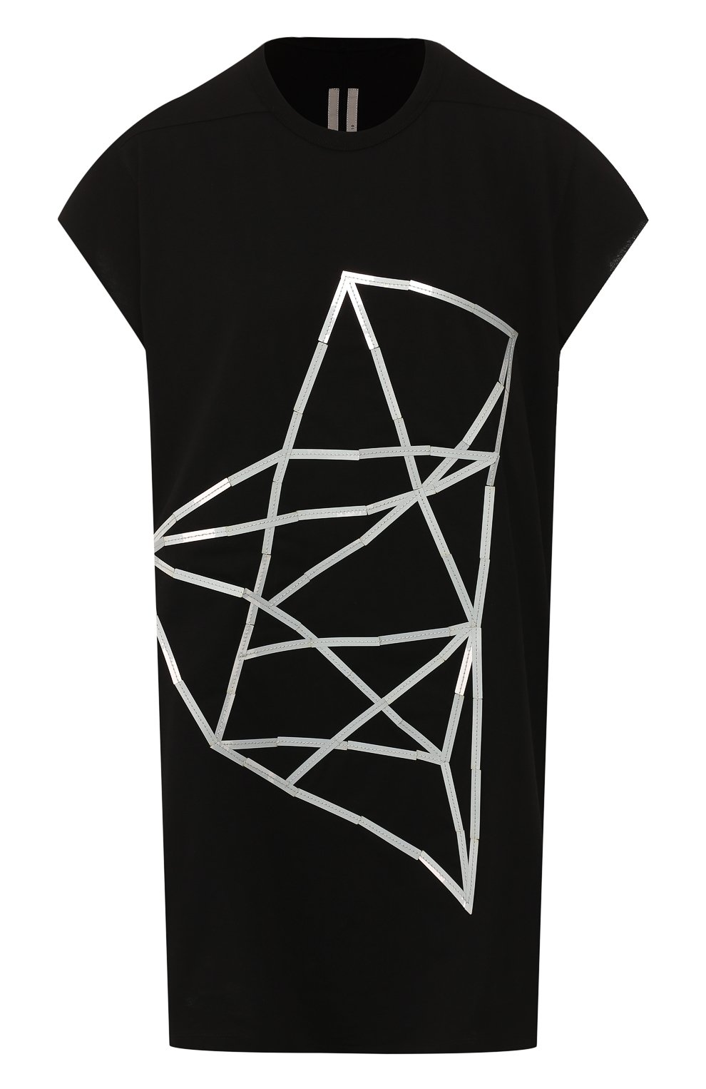 Хлопковая футболка RICK OWENS черно-белого цвета по цене 43150 руб., арт. R019S6162/RNEM8, фото 1 Хлопковая футболка RICK OWENS, арт. R019S6162/RNEM8, фото 1