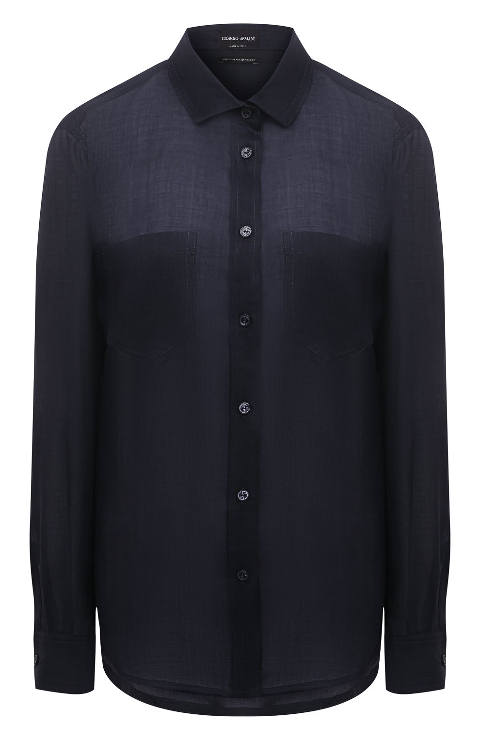 Рубашка GIORGIO ARMANI синего цвета по цене 99450 руб., арт. 1WHCC01L/T00NW, фото 1 Рубашка GIORGIO ARMANI, арт. 1WHCC01L/T00NW, фото 1