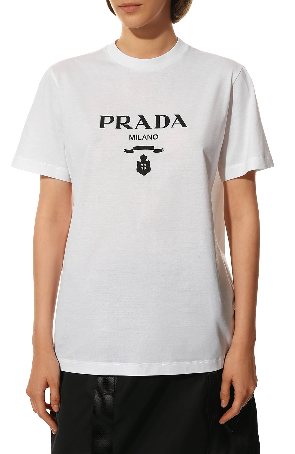 Хлопковая футболка PRADA, арт. 35838R-10GN-F0009-162, фото 3
