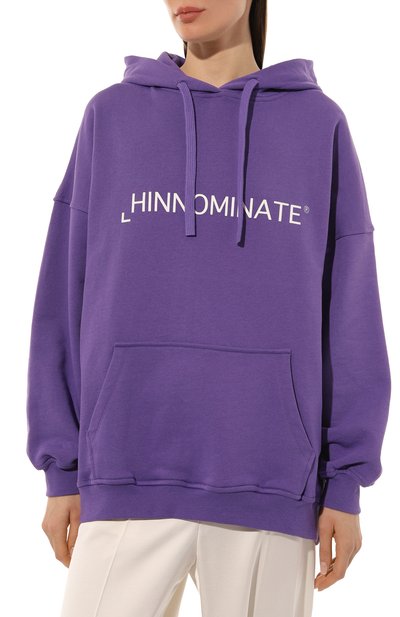 Хлопковое худи HINNOMINATE фиолетового цвета по цене 16050 руб., арт. HDS3/HNW577, фото 3 Хлопковое худи HINNOMINATE, арт. HDS3/HNW577, фото 3
