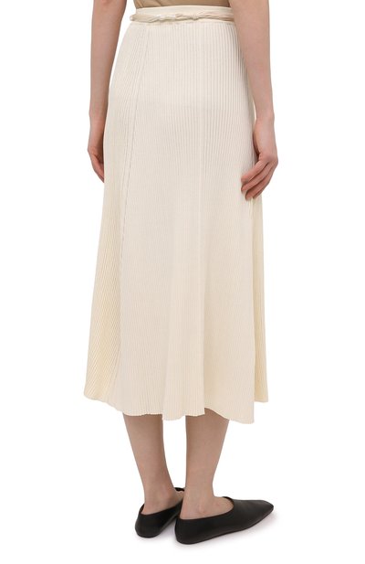Хлопковая юбка JIL SANDER кремового цвета по цене 139500 руб., арт. JSPS759057-WSY24268, фото 4 Хлопковая юбка JIL SANDER, арт. JSPS759057-WSY24268, фото 4