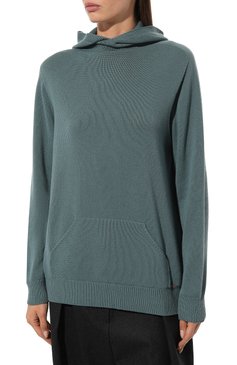 Женский кашемировое худи KITON бирюзового цвета, арт. D54742 | Фото 3 (Драгоценные камни: Проставлено; Материал сплава: Проставлено; Материал внешний: Шерсть, Кашемир; Рукава: Длинные; Длина (для топов): Стандартные; Стили: Кэжуэл; Женское Кросс-КТ: худи-трикотаж, Худи-одежда)