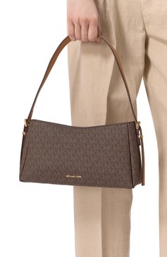 Женская сумка moore medium MICHAEL MICHAEL KORS коричневого цвета, арт. 32R5G90C6B | Фото 2 (Размер: medium; Материал: Экокожа, Канва)