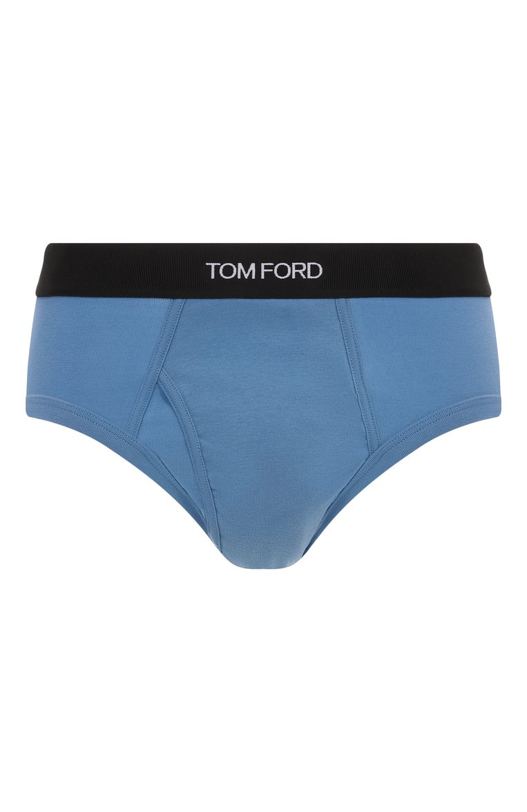 Мужские хлопковые брифы TOM FORD голубого цвета, арт. T4LC1104 | Фото 1 (Нос: Не проставлено; Материал внешний: Хлопок; Кросс-КТ: бельё; Мужское Кросс-КТ: Трусы; Трусы М: Брифы; Автоматизация состава: Проставлено)