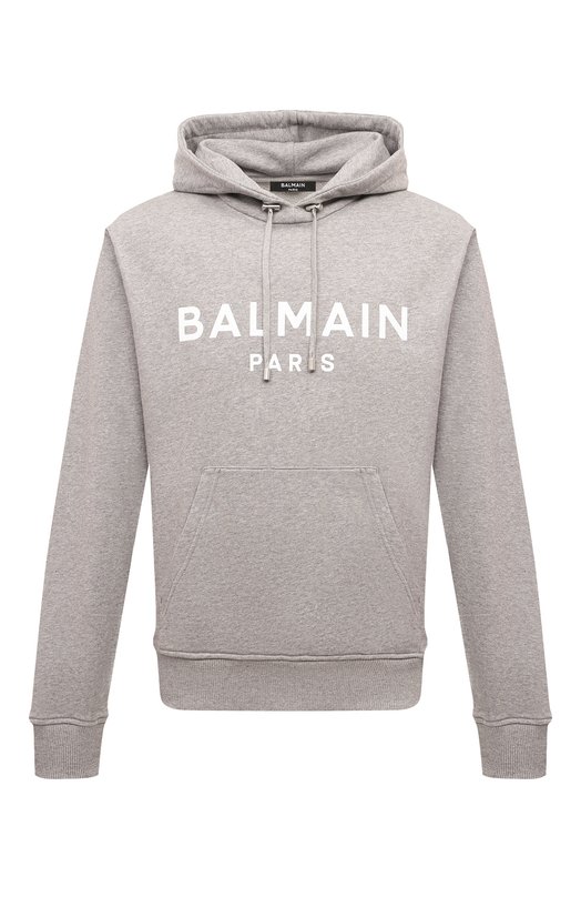 Хлопковое худи Balmain CH1JR002/BB65 Серый CH1JR002/BB65