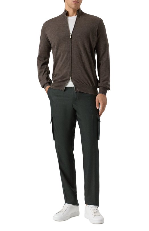 Кардиган из шерсти и кашемира Brunello Cucinelli M2400106 Коричневый  M2400106 Фото 2
