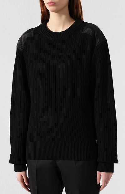 Хлопковый пуловер HELMUT LANG черного цвета по цене 42950 руб., арт. J01HW707, фото 3 Хлопковый пуловер HELMUT LANG, арт. J01HW707, фото 3