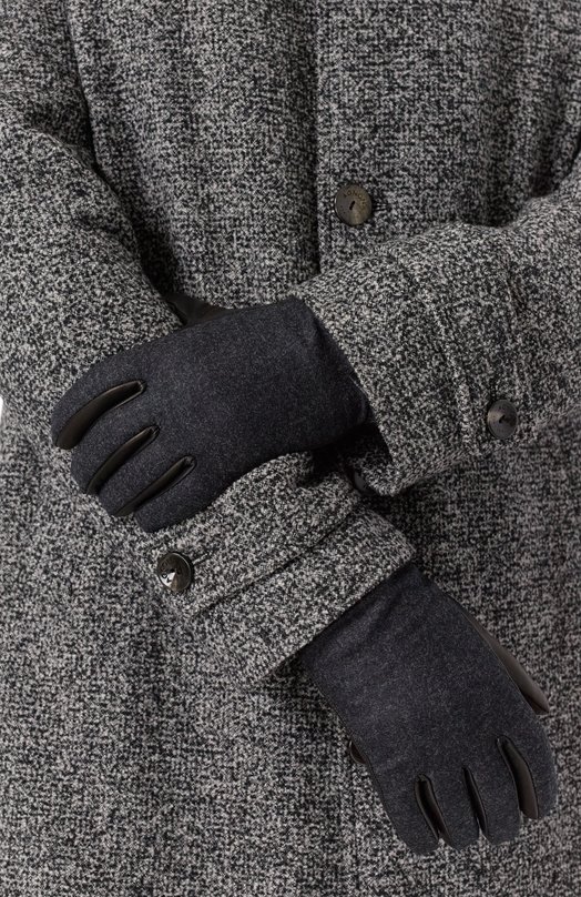 Комбинированные перчатки Corneliani 26Q318-2620584 Чёрный  26Q318-2620584 Фото 2