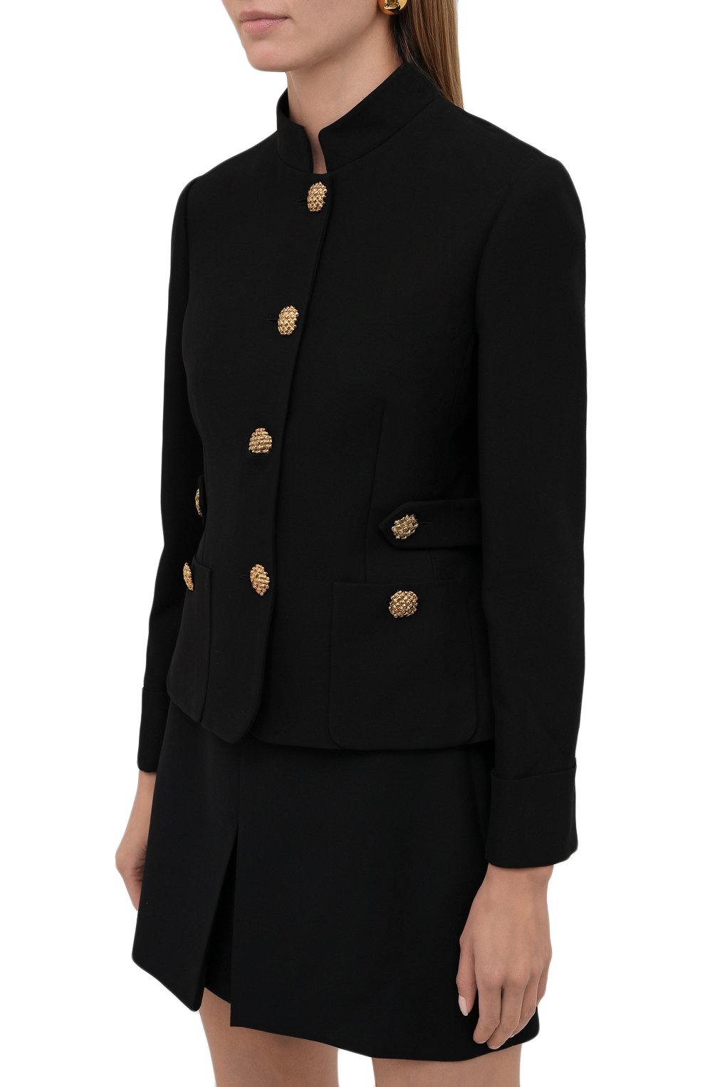 Жакет из шелка и шерсти GUCCI черного цвета по цене 199500 руб., арт. 663828/ZAD88, фото 3 Жакет из шелка и шерсти GUCCI, арт. 663828/ZAD88, фото 3